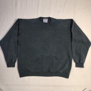 VTG Hanes Men Sweatshirt XL Black Ultimate Cotton PrintPro Blank 90s Crewneck
